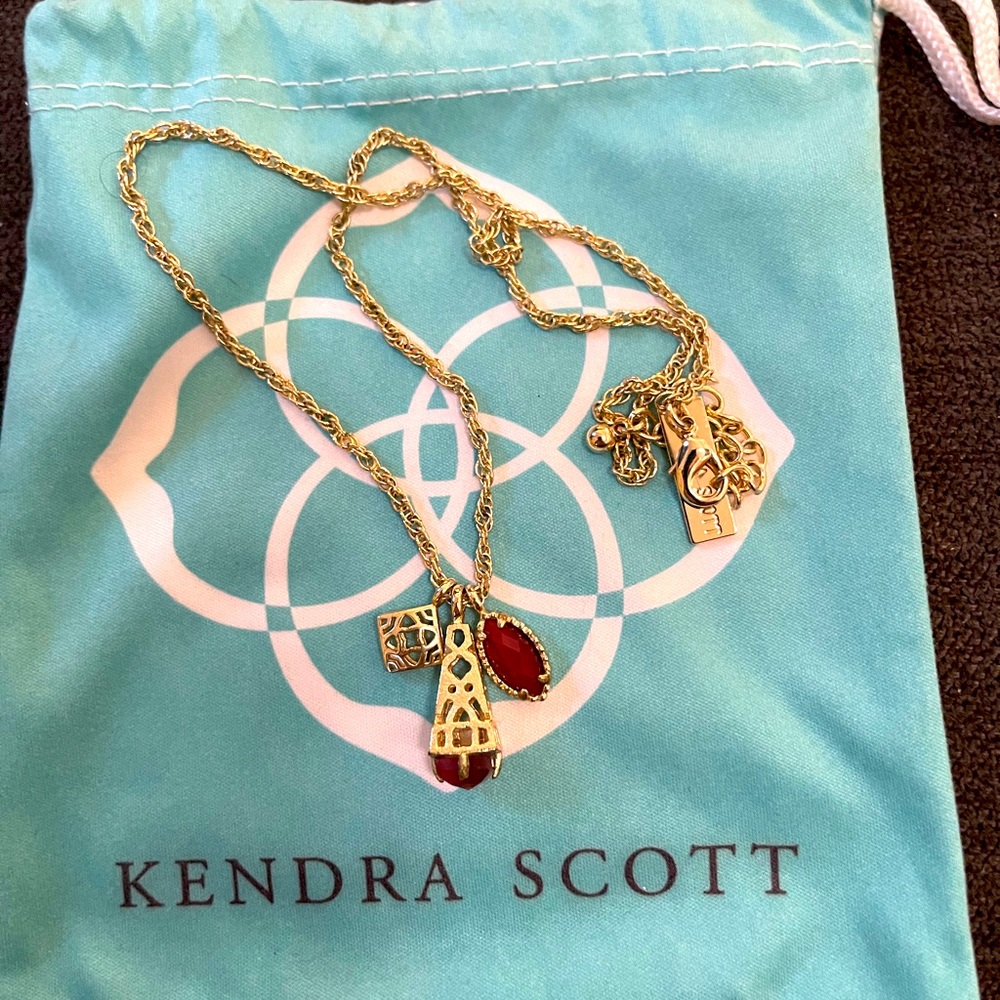 Kendra Scott Gold three charm Necklace